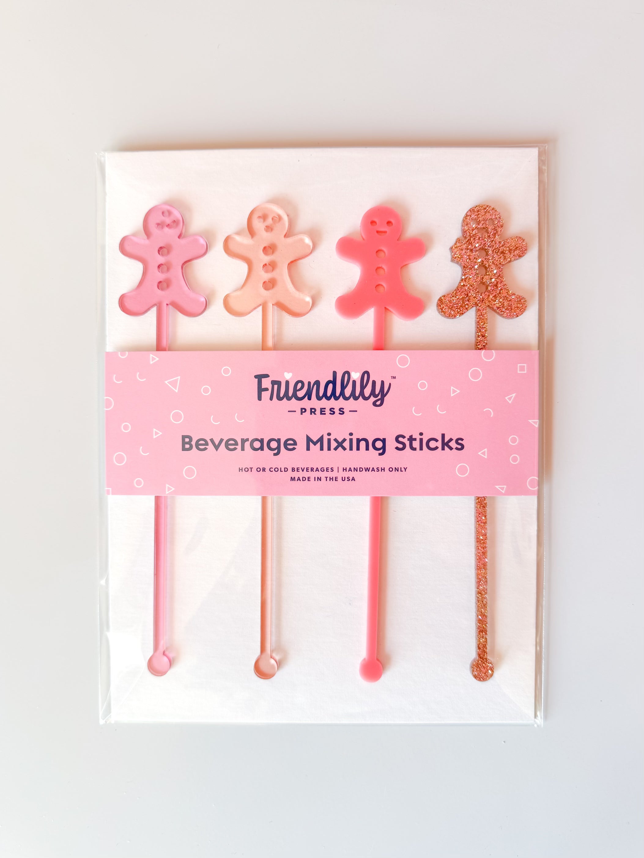Pink Gingerbread Men Beverage Mixing Sticks – Sprinkle BASH